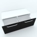 Armonia Comoda alba cu 2 sertare cu maner front PAL Negru